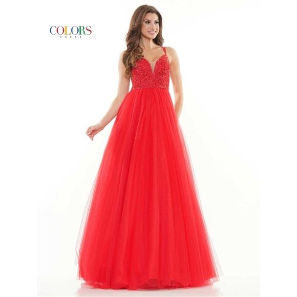 Colors Dress Dresses & Skirts - NEW Beaded Red Prom Dress Size 18